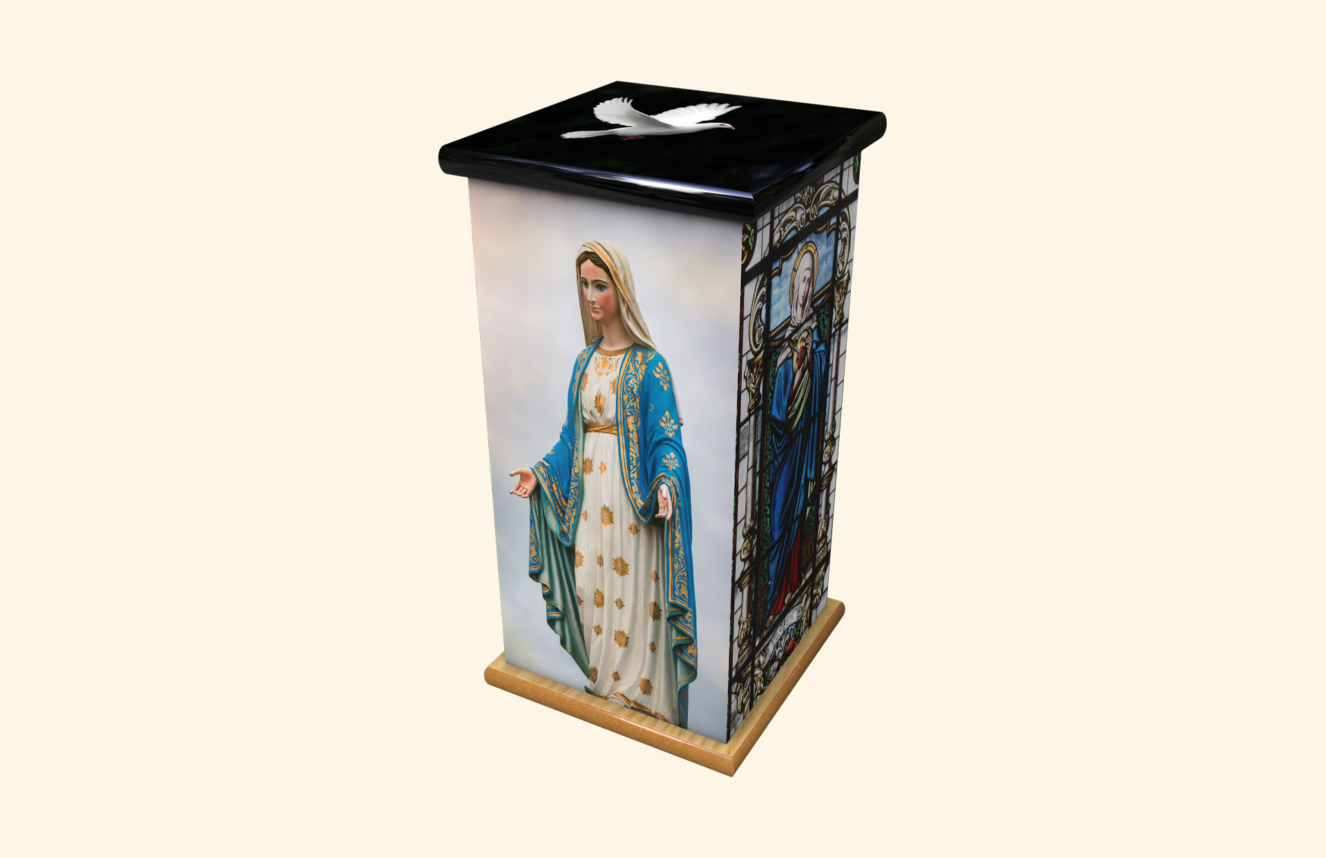 Mother Mary tall adult ashes casket